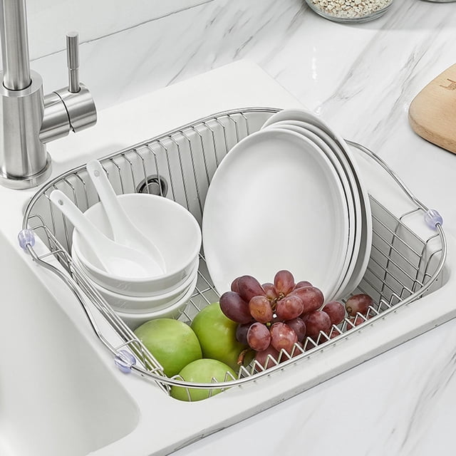 Mostrador de secado de platos , organizador de ahorro de espacio, de almacenamiento, escurridor de platos , M M perfecl Cesta de fregadero de cocina