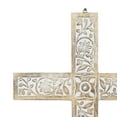 thumbnail image 4 of DecMode Brown Mango Wood Carved Cross Biblical Wall Decor, 4 of 8