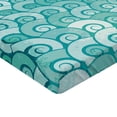 thumbnail image 2 of Ambesonne Ocean Fitted Sheet, Swirled Spiral Sea Waves, Queen Size, Aqua, 2 of 3