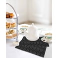 thumbnail image 4 of Black Golden Floral Kitchen Dish Towels for Drying Dishes Set of 2, Modern Abstract Art Spring Flowers Waffle Weave Microfiber Hand Tea Bathroom Towels Quick Dry & Absorbent Towel 12x12, 4 of 7
