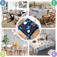 thumbnail image 4 of Black Blue Butterfly Pattern Square Tablecloth,Waterproof Square Table Cover,Wipeable Spillproof Washable Table Cover for Home Kitchen Party Decor 42"X42"(107x107cm), 4 of 6
