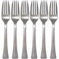thumbnail image 2 of Lillian Tablesettings 48-Count Premium Plastic Fork, Silver, 2 of 4