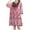 Hot Pink, variant on Njagoc3 Womens Printed Kaftan Dress, 3/4 Sleeves for Summer Beach & Casual Outings