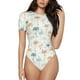 thumbnail image 1 of Balery Dandelion Body de cuello redondo de manga corta para mujer Tops de manga corta Tops básicos-X-Large, 1 of 7