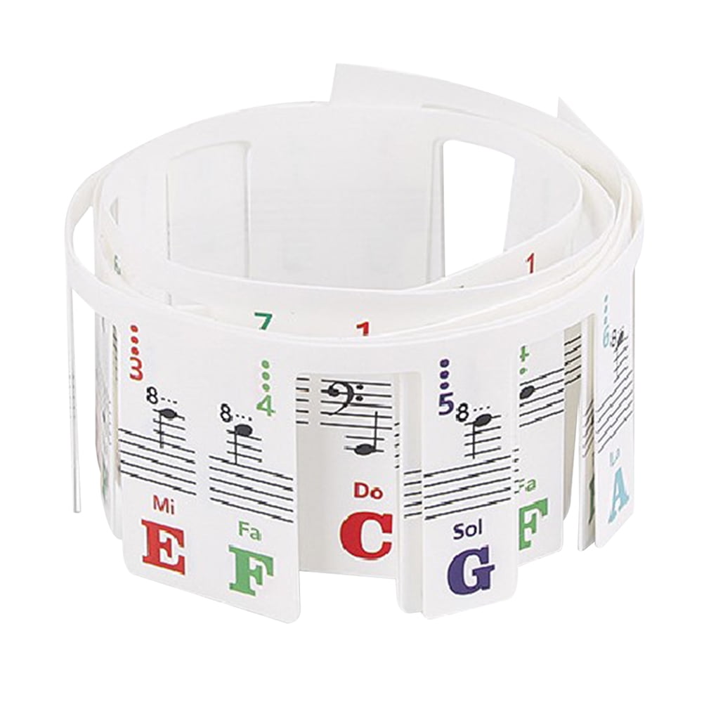 Piano Note Keyboard Key Chart Numbered Overlay Stickers Kids Notation