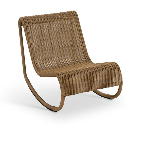 Meridian Furniture Antigua Natural Wicker And Steel Outdoor Patio Rocker