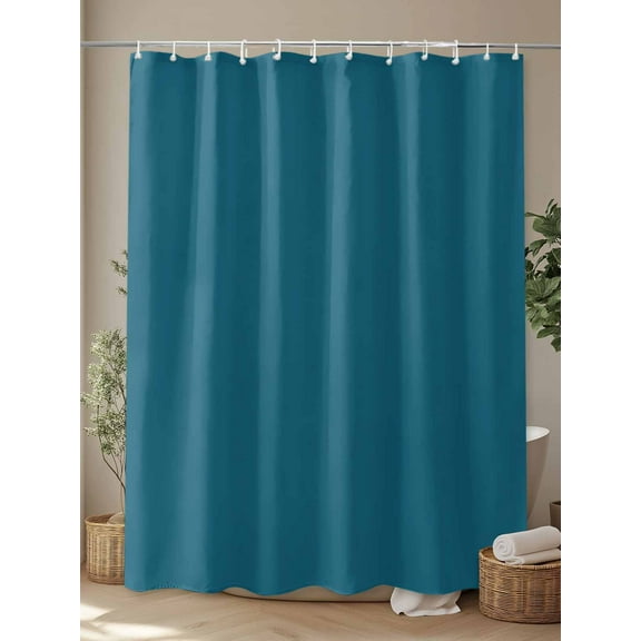 Shower Curtain, Dark Teal Waterproof Shower Curtain Set with Hooks for Bathroom Showers,Stalls and Bathtubs,72x72In Solid Green Color
