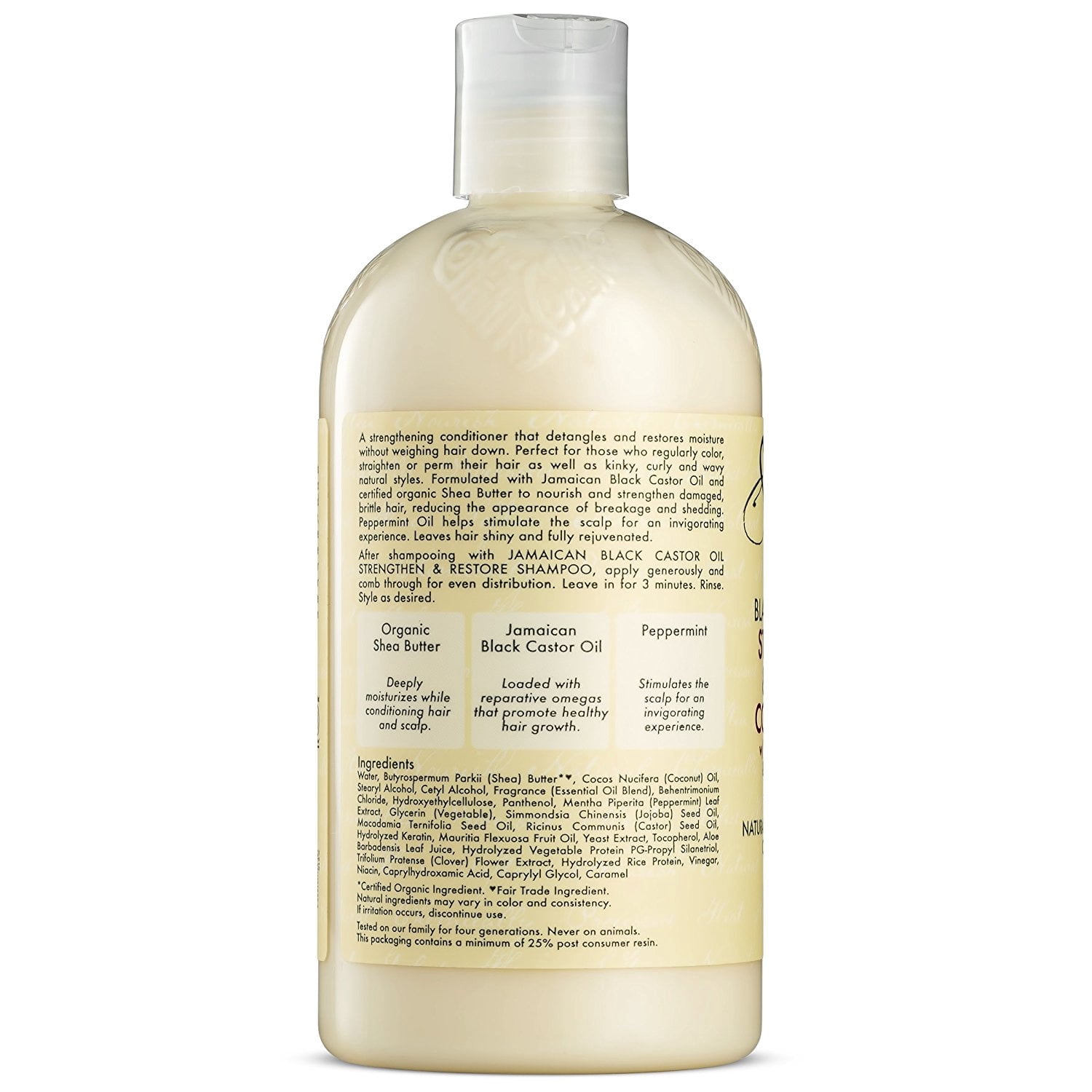 Shea Moisture Jamaican Black Castor Oil Strengthen, Grow & Restore Conditioner 13 oz (Pack of 4)