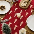 thumbnail image 3 of mubwai Christmas Tree Red Dutch Fleece Table Runner, Glitter Metallic Foil Holiday Kitchen Dining Table Decoration for Home Party Decor 13x72 Inch, 3 of 7