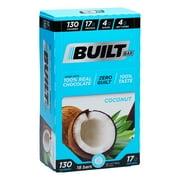 Built Bar 18 Pack Protein and Energy Bars - Gluten Free - High in Whey Protein and Fiber - Low Carb, Low Calorie, Low Sugar (Coconut)
