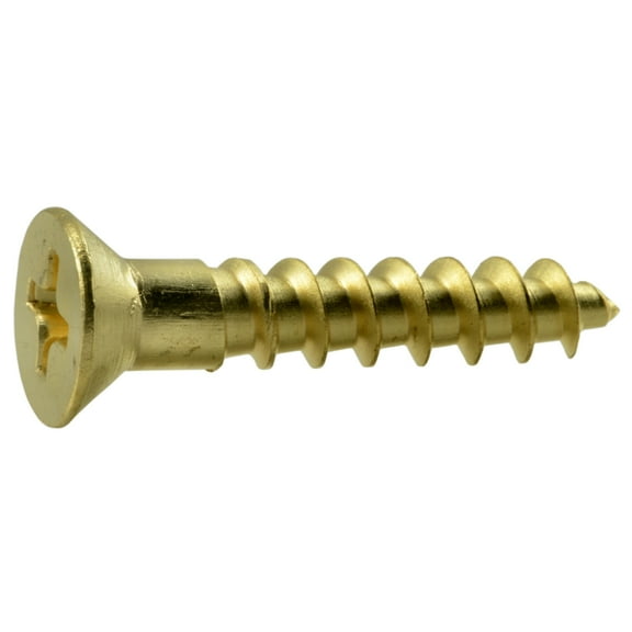 #9 x 1" Brass Phillips Flat Head Wood Screws WSFB-298