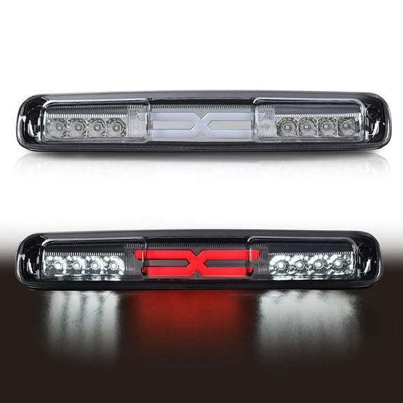 PIT66 LED 3rd Brake Light High Mount Stop Parking Light X Type Third Brake Cargo Lamps Fit for Chevy Silverado 99-07/Fit GMC Sierra 1500 2500HD 3500 99-07