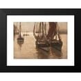 thumbnail image 2 of Erwin Carl Wilhelm Günther 14x11 Black Modern Framed Museum Art Print Titled - Boats in the Harbour, 2 of 5