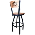 thumbnail image 2 of Holland Bar Stool  30 in. L038 - Black Wrinkle Colorado Swivel Bar Stool with Laser Engraved Back, 2 of 3
