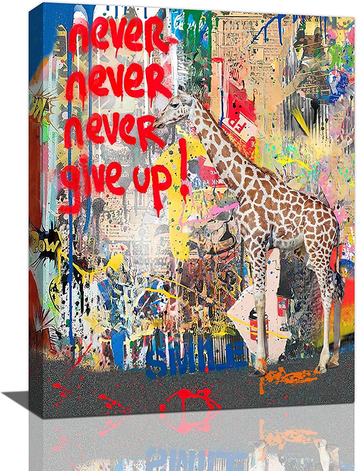 Banksy Canvas Wall Art Funny Giraffe Pictures Wall Decor Graffiti