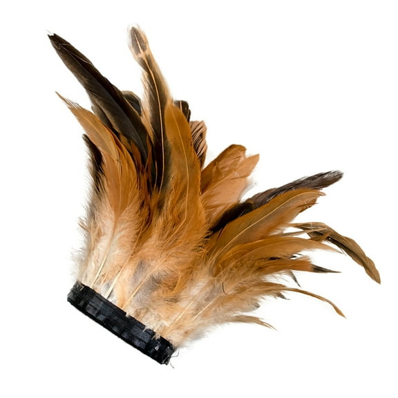 Feather Bracelet for Women - Adjustable Bohemian Plume Wristband for Stage Performance, Cosplay, Festival, Halloween Party Accessories and Photo Props (Camel Color)