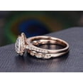 thumbnail image 5 of 2 Carat Pear cut Moissanite and Moissanite Bridal Set with 18k Gold Plating, 5 of 6