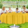 thumbnail image 4 of Shiyou-Nappe en Plastique Premium Jaune Jetable (6 Pack) Nappe Ronde (84 Po) Nappe de Fête Jetable, Nappe Ronde Parfaite pour Toute Table jusqu'à 6 Pieds, 4 of 4