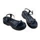 thumbnail image 4 of Sandalia con punta abierta para mujer, correa en el tobillo con una banda, suela de goma gruesa, elegante sandalia de verano de PU, negro 37, 4 of 8
