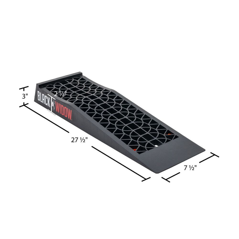 Car Ramps for Oil Change, Low Profile, 5,000 lb GAWR, 2.5in Lift, Black Widow, Pair