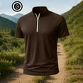 thumbnail image 5 of Rvwovn Men's Quarter Zipper Shirts Solid Color Dry Fit Short Sleeve Tees for Golf and Casual Wear, S-3XL, 5 of 5