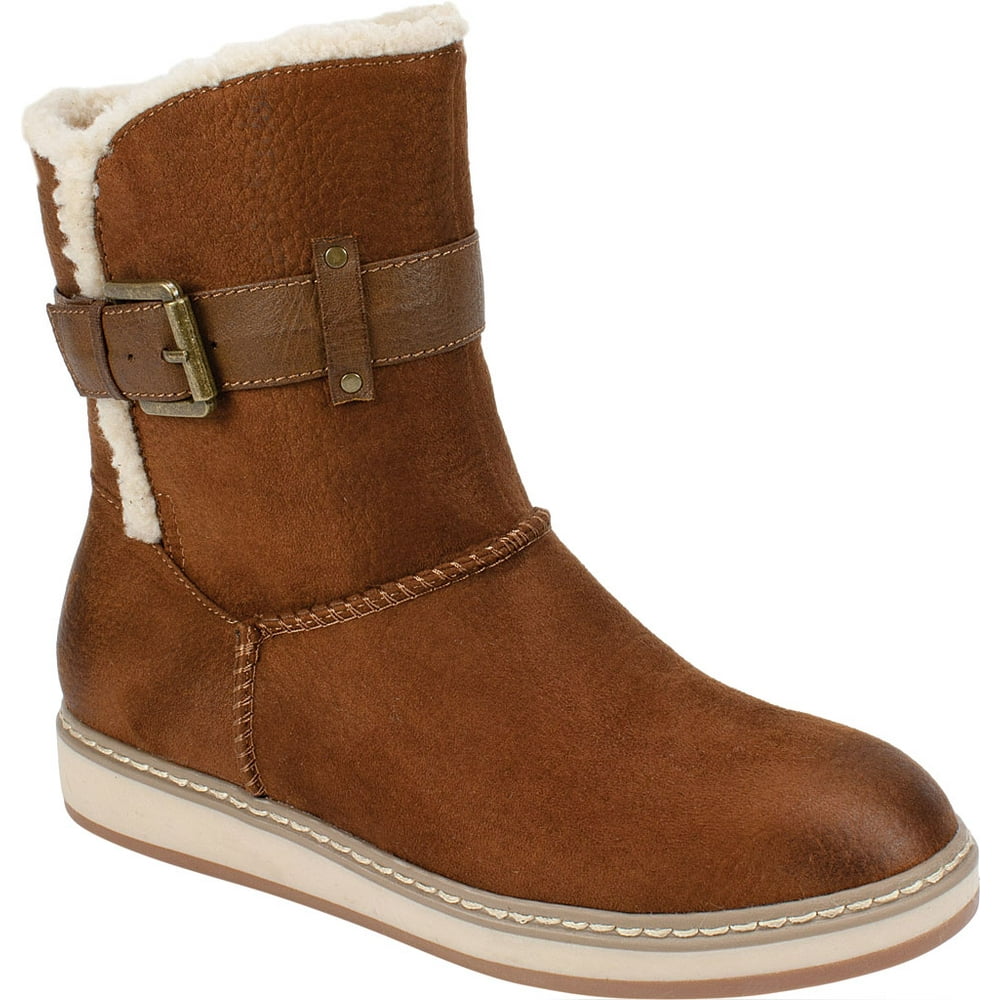 White Mountain Women's White Mountain Taite Mid Calf Boot Tobacco Pebble Grain Fabric 8.5 M