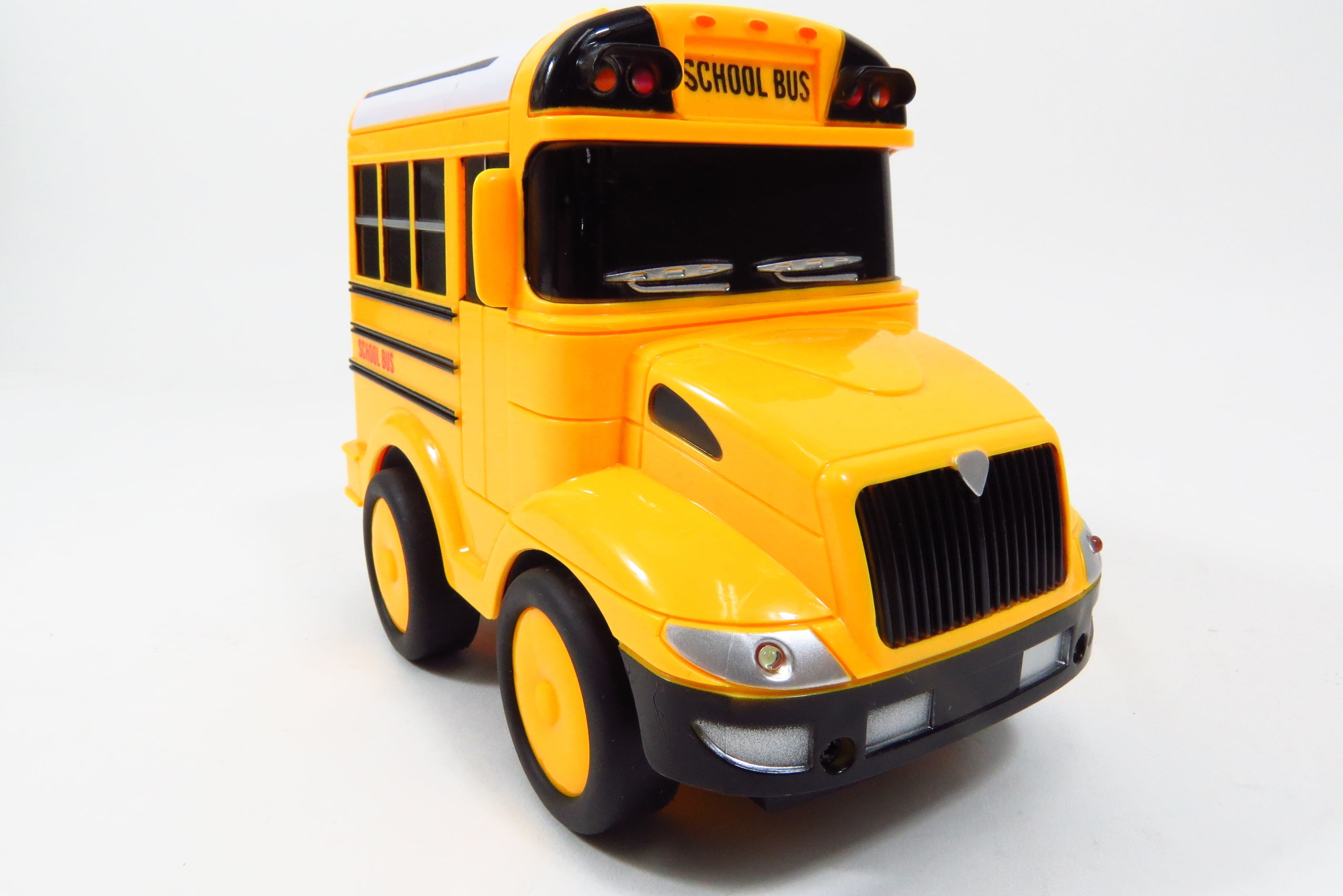 School Bus RC Toy Car for kids with Steering Wheel Remote Lights & Sounds PS26A 