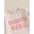 thumbnail image 6 of Bslissey Baby Girls Sweatshirt Romper Long Sleeve Letter Embroidery Onesie Bodysuit Newborn Infant Crew Neck Jumpsuit Casual Daily Outfit 3M 6M 12M 18M, 6 of 8