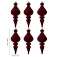 thumbnail image 2 of 2026 Christmas Indoor Decoration Flocked Finial Christmas Tree Ornaments 6Pcs Vintage Hanging Spire Drop Baubles Assorted Shapes For Xmas Party Decor, 2 of 7
