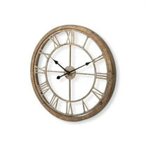 Mercana Mething II 25" Oversize Farmhouse Wall Clock in Brown