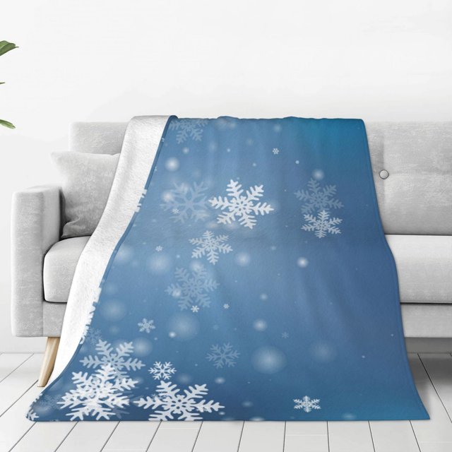 Balery Snowflakes1 Manta de Felpa Suave y Acogedora – Cobija de Franela Aterciopelada para Cama, Lavable y Cálida para Sofá, Mascotas, Transpirable-50"x40"
