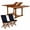 Blue, variant on All Things Cedar 9-Piece Butterfly Extension Table Folding Chair Set with Green Cushions