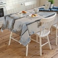thumbnail image 4 of Butterfly Daisy Rectangle Tablecloth, Retro Spring Floral Flower Wooden Grain Waterproof & StainResistant Tablecloth, Washable Oil-proof Table Cover for Dining/Party/Wedding/Camping/Buffet 60x120 In, 4 of 9