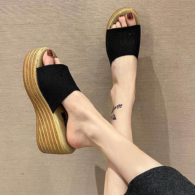 Sandalias de moda para mujer, zapatillas casuales de suela gruesa para personas de verano perezosas Wmkox8yii hj789