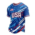 thumbnail image 2 of 2026 US Men Soccer Fan Jersey Tee, Red White Blue American Flag Graphic Crewneck Short Sleeve Top, Vintage Streetwear Football Shirt, Blue XL, 2 of 6