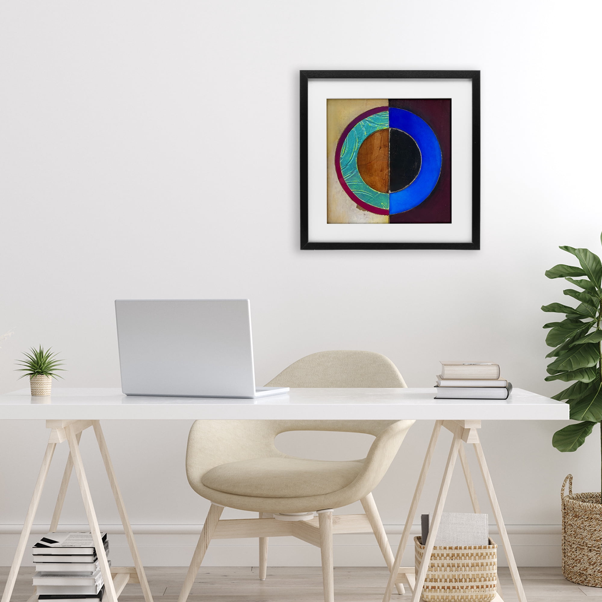 Stupell Industries Nautical Split Circle Black Framed Print Under Glass, design by Matthew Finger