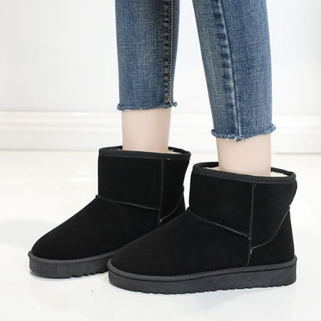 

Toyella Women s Low-cut Non-slip Thickening Thermal Velvet Cotton Boots Black Heart 36