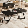 thumbnail image 5 of Tribesigns 70.86-Inch Large Dining Table for 6-8, Modern Black Dining Room Table with Metal Frame for Home Living Dining Room Family, 5 of 5