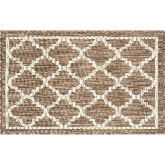 Tayse Eco Area Rug ECO1303 Transitional Gold Repeat Loops 2' x 2' 11" Rectangle