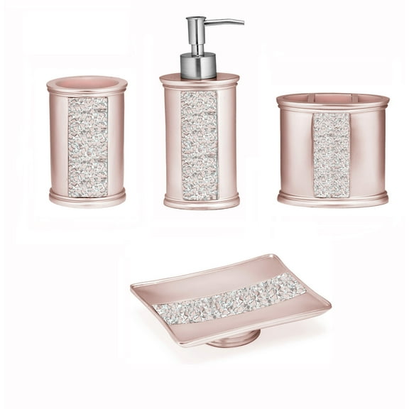 Popular Bath Sinatra Bling Collection 4-Piece Bathroom Canister Set