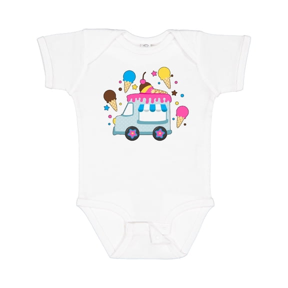 Inktastic Ice Cream Truck with Ice Cream Cones Boys or Girls Baby Bodysuit