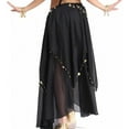 thumbnail image 4 of XChangeFun 35.4in Chiffon Women's Belly Dance Skirt with Coins, Black, 4 of 9