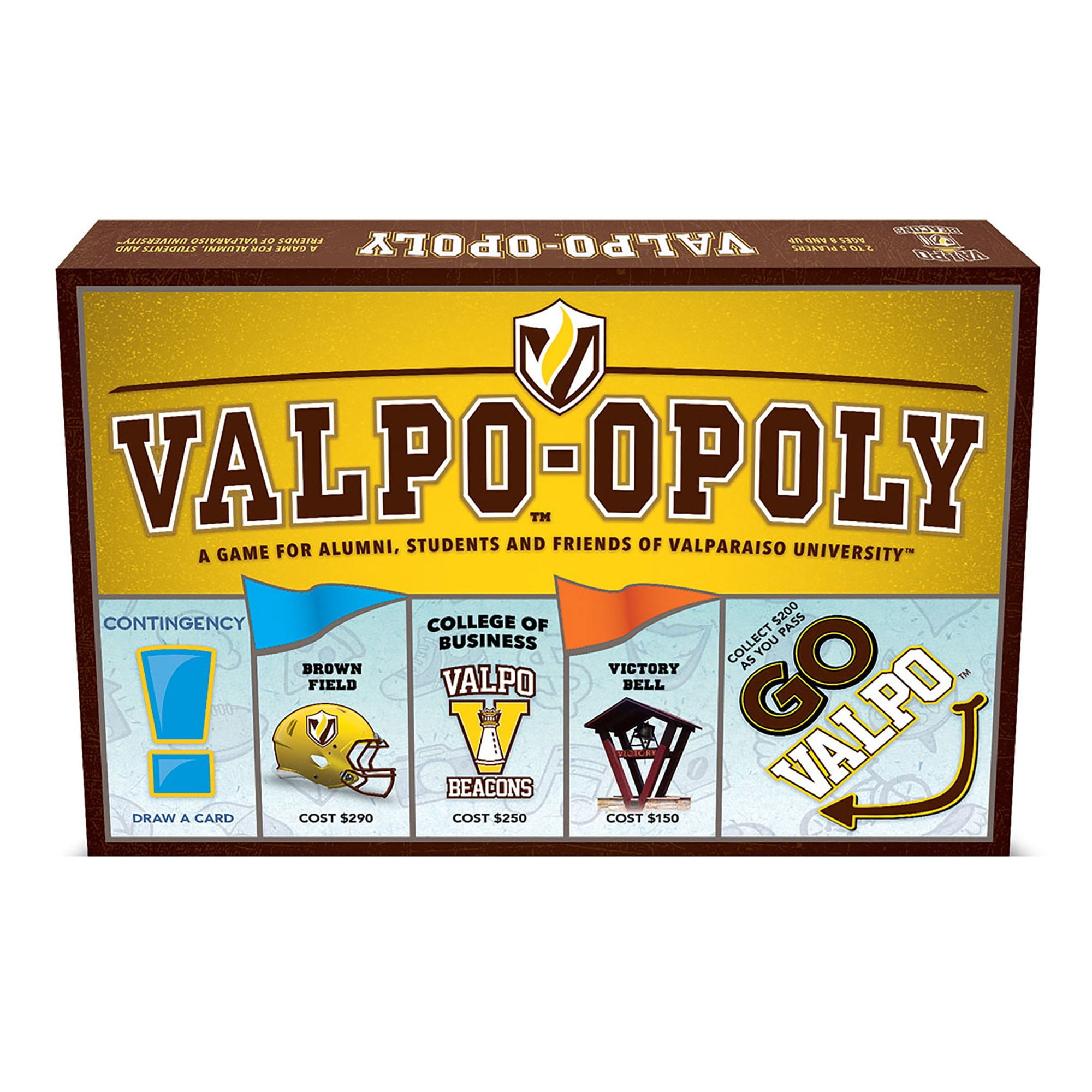 Late For The Sky: Valpo-Opoly - University Themed Family Board Game, Opoly-Style Game Night, Traditional Play Or 1 Hr Version, Ages 8+, 2-6 Players