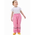 thumbnail image 3 of YIQAUMA Girls Boys Toddlers Waterproof Rain Pants Lightweight Outdoors Trousers Pink, XL, 3 of 4