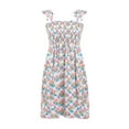 thumbnail image 2 of Liacowi Easter Mommy and Me Family Matching Dress Sweet Bunny Printing Colorful Plaid Sleeveless Lace Suspender Dress, 2 of 10