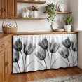 thumbnail image 3 of Tulip Black White Cabinet Curtains 28"W x 51"L,Dustproof Sink Skirt Curtain for Kitchen Bathroom,Spring Floral Botanical Bloom Adhesive Desk Skirt Privacy Curtains for Pantry Classroom Office Closet, 3 of 8