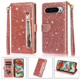 thumbnail image 1 of Case for FOXDOCK Google Pixel 9 Pro XL Glitter Zipper Wallet Case with Short Hand Strap, 1 of 4