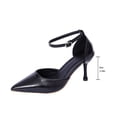 thumbnail image 4 of ZACPNCV Womens Plus Size Closed Toe Pumps Ankle Strap Comfort High Heels Dress Shoes, 4 of 9