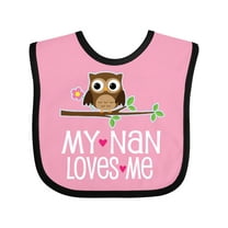 Inktastic My Nan Loves Me Owl Girls Baby Bib