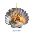 Eolstice Christmas Nativity In Shells, Religious Tree Ornament, Shell ...